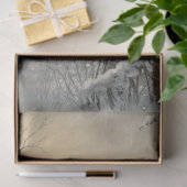 Decoupage Winter Scene Red Barn Cardinal Snow  Tissuepapier (Geschenk)