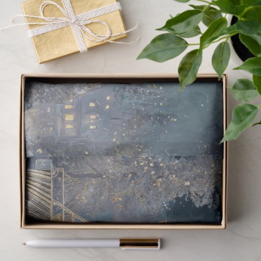 Decoupage Winter Steam Train Engine Christmas Tissuepapier (Geschenk)