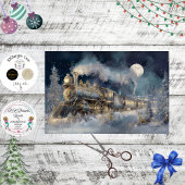 Decoupage Winter Steam Train Engine Christmas Tissuepapier