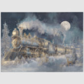 Decoupage Winter Stoomtrein Motor Kerstmis Tissuepapier (Voorkant)