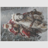Decoupage Winter Wonderland Santa Riding Horse Tissuepapier (Voorkant)