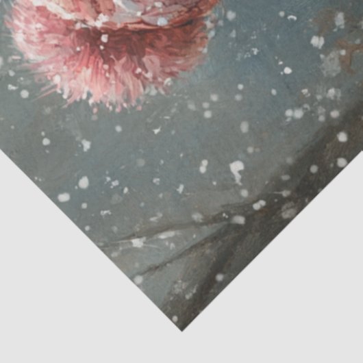 Decoupage Winter Wonderland Snowman op slee Tissuepapier (Detail)