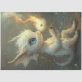 Decoupage Wit Furred Little Creature & Dandelion Tissuepapier (Voorkant)