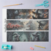 Decoupage Witch Cat Moon Cherry Blossom Handsaw  Tissuepapier (Craft)