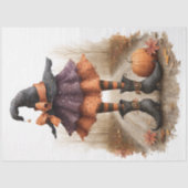 Decoupage Witch Striped Kousen Curled-teen Boots Tissuepapier (Voorkant)