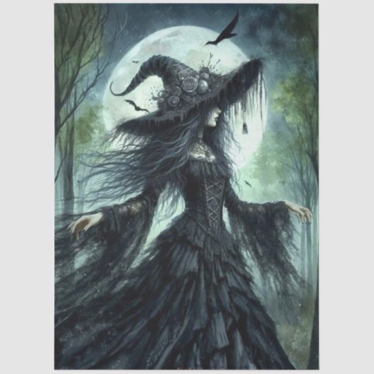 Decoupage Witchy Woman Moonlight Lace 2 Tissuepapier (Voorkant)