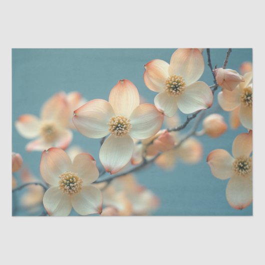 Decoupage Witte Dogwood Boom Bloem Tissuepapier (Voorkant)