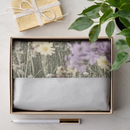 Decoupage Witte Koeien in Field Wildflowers Tissuepapier (Geschenk)