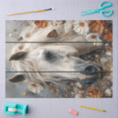 Decoupage Witte Paard Plank Muur Fluisteringen Wei Tissuepapier (Craft)