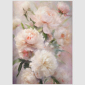 Decoupage Witte & Roze Pioenen Waterverf Art Tissuepapier (Voorkant)