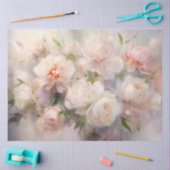 Decoupage Witte & Roze Pioenen Waterverf Schilderi Tissuepapier (Craft)