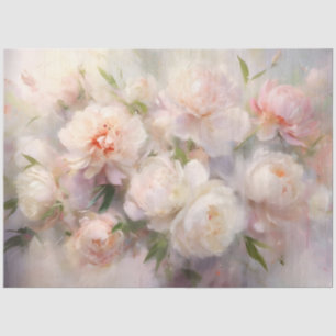 Decoupage Witte & Roze Pioenen Waterverf Schilderi Tissuepapier