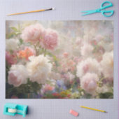 Decoupage Witte & Roze Pioenen Waterverf Schilderi Tissuepapier (Craft)