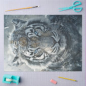 Decoupage Witte Tijger Bewaker van Harmonie Artemi Tissuepapier (Craft)