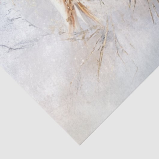 Decoupage Witte Uil Gouden accenten Vreedzaam Tissuepapier (Detail)