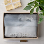 Decoupage witte uil ingewikkelde kleding in sneeuw tissuepapier (Geschenk)