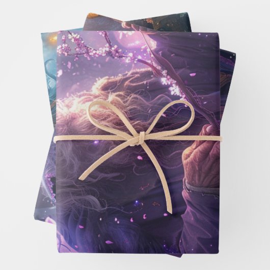 Decoupage Wizards Set van 3 Inpakpapier Vel (In situ)