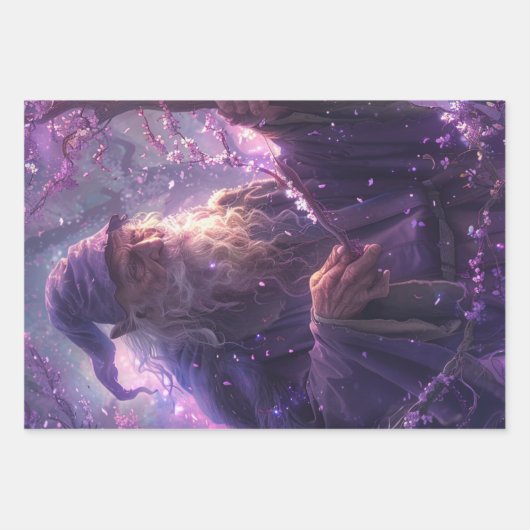 Decoupage Wizards Set van 3 Inpakpapier Vel (Voorkant)