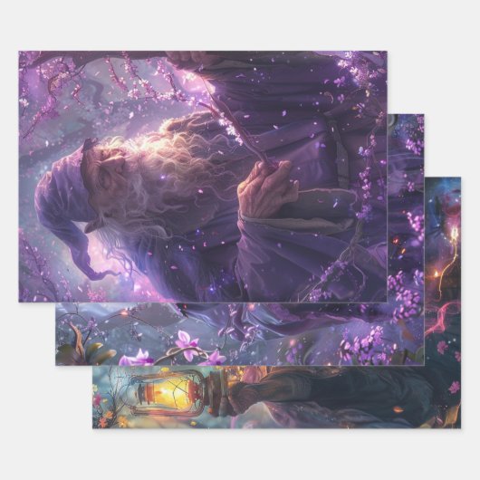 Decoupage Wizards Set van 3 Inpakpapier Vel (Set)