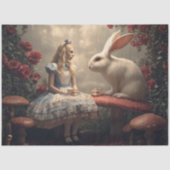 Decoupage Wonderful Curious Girl Rabbit Encounter Tissuepapier (Voorkant)