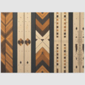 Decoupage Wooden Geometric Inlay Rustic Colors Tissuepapier (Voorkant)