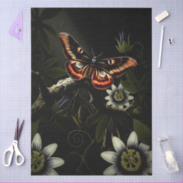 Decoupage Woodland Moth Illustration Tissuepapier