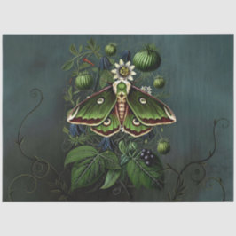 Decoupage Woodland Moth Illustration Tissuepapier