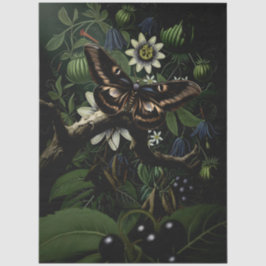 Decoupage Woodland Moth Illustration Tissuepapier