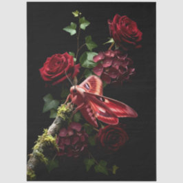 Decoupage Woodland Moth Illustration Tissuepapier