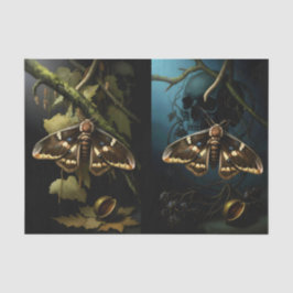 Decoupage Woodland Moth Illustration Tissuepapier