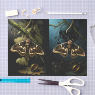 Decoupage Woodland Moth Illustration Tissuepapier