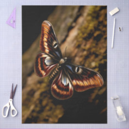 Decoupage Woodland Moth Illustration Tissuepapier