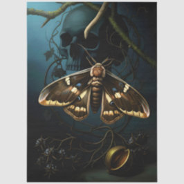Decoupage Woodland Moth Illustration Tissuepapier