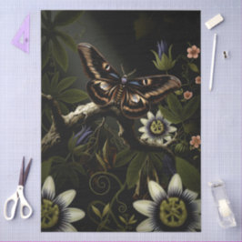 Decoupage Woodland Moth Illustration Tissuepapier