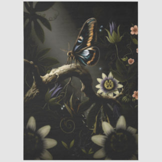 Decoupage Woodland Moth Illustration Tissuepapier