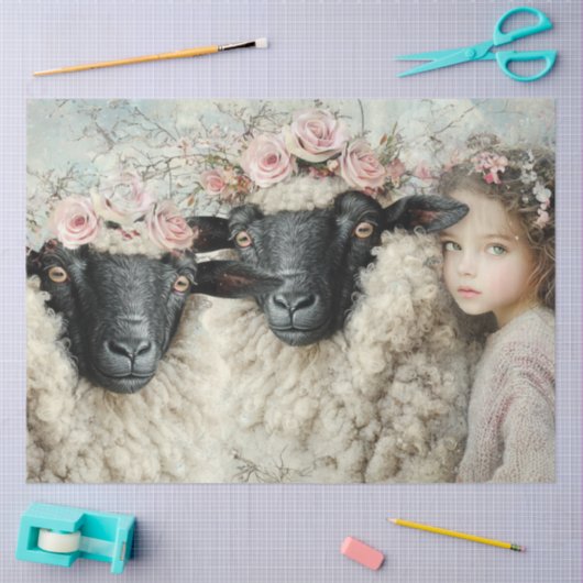 Decoupage Wool & Whispers Sheep & Marigold  Tissuepapier (Craft)