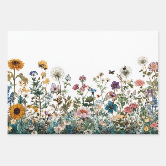 Decoupage Wrapping Landschap Wildflowers Transfer Inpakpapier Vel (Voorkant 3)