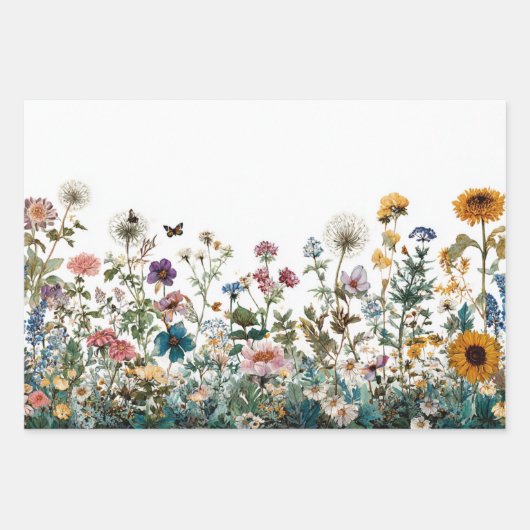 Decoupage Wrapping Landschap Wildflowers Transfer Inpakpapier Vel (Voorkant 2)