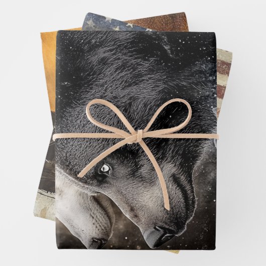 Decoupage Wrapping Paper Beer Eagle Moose 3 Design (In situ)