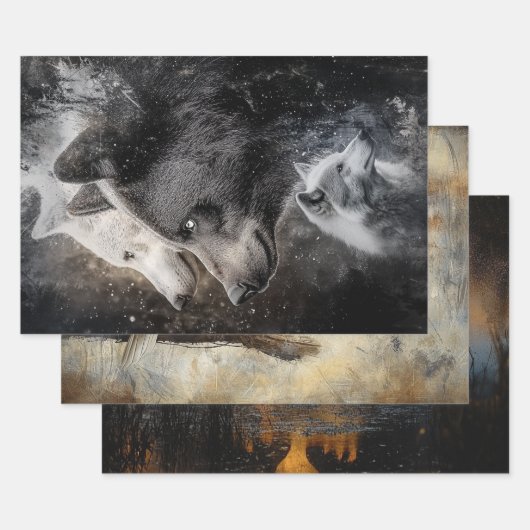 Decoupage Wrapping Paper Beer Eagle Moose 3 Design (Set)