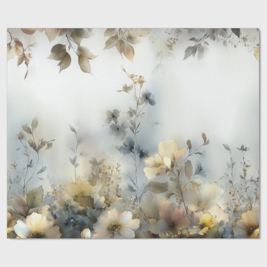 Decoupage Wrapping Paper Floral Design Pastels Cadeaupapier (Vlak)