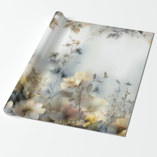 Decoupage Wrapping Paper Floral Design Pastels Cadeaupapier (Uitgerold)