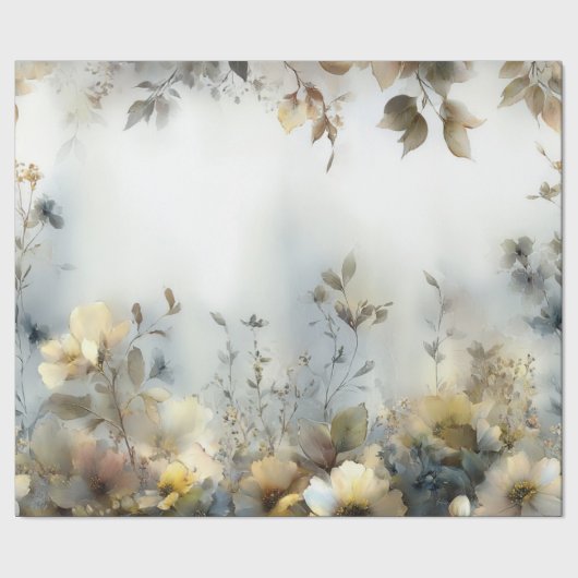 Decoupage Wrapping Paper Floral Design Pastels Cadeaupapier (Zoom)