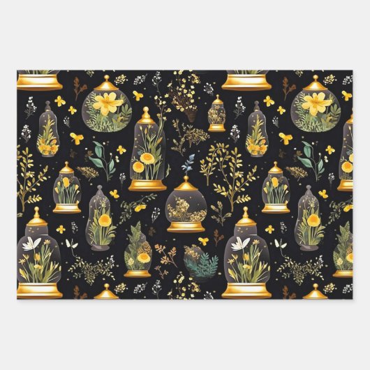 Decoupage Wrapping Paper Terrariums Set van 3 (Voorkant)