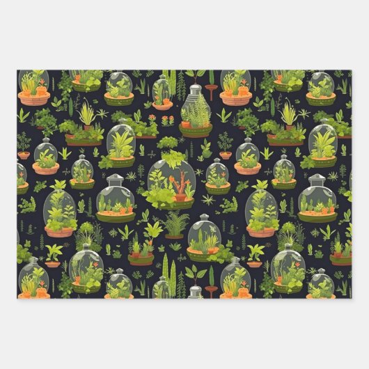 Decoupage Wrapping Paper Terrariums Set van 3 (Voorkant 2)
