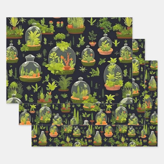 Decoupage Wrapping Paper Terrariums Set van 3 (Set)