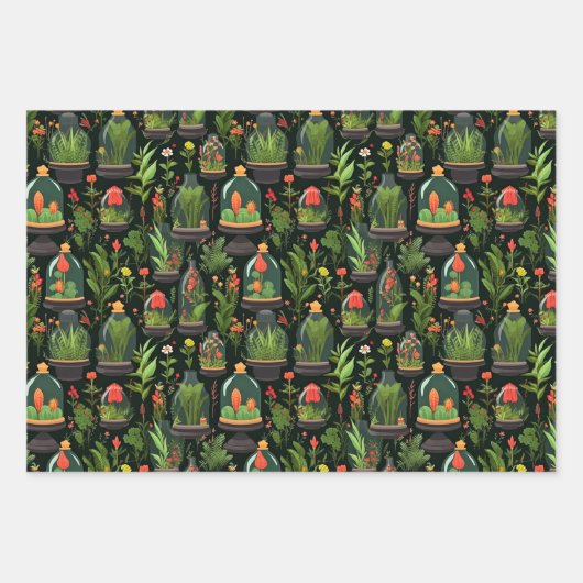 Decoupage Wrapping Paper Terrariums Set van 3 (Voorkant 3)