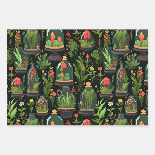 Decoupage Wrapping Paper Terrariums Set van 3 (Voorkant 2)