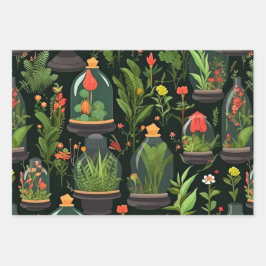 Decoupage Wrapping Paper Terrariums Set van 3