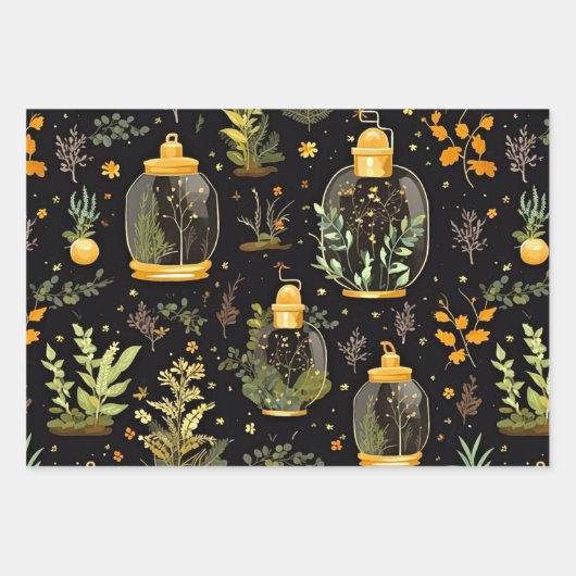 Decoupage Wrapping Paper Terrariums Set van 3 (Voorkant)